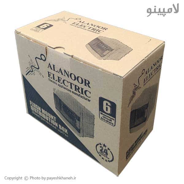 جعبه فیوز 6 عددی آلانور با ریل فلزی و ترمینال فلزی در فروشگاه اینترنتی پایش خانه لامپینو3